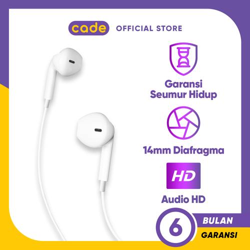 Foto Produk CADE Wired Headset Wired Earphone Bass - OPPO Official Accessories dari CADE Official Shop