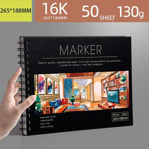 Gambar Marker Pad 50 Sheets 130g Professional No Penetration Paper Sketchbook - 16K dari AngeloHut Jakarta Barat Tokopedia