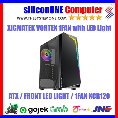 Foto Produk XIGMATEK VORTEX 1FAN XCR120 ATX TEMPERED GLASS RAINBOW LED FRONT PANEL dari silicon ONE Computer