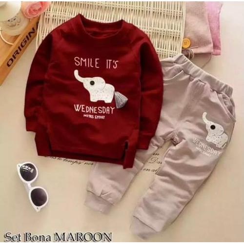 Foto Produk stelan baju anak laki laki 1-6 tahun// baju anak laki laki - maroon, 1-2 tahun dari RAZAAk_STORE11