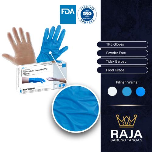 Jual TPE Gloves Alternatif sarung tangan Latex ( Food Grade ) Biru