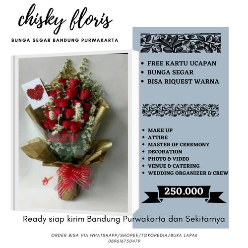 Jual HAND BUKET MAWAR MERAH BUNGA SEGAR BANDUNG DAN PURWAKARTA - Kota