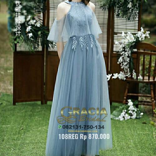 Jual gaun pesta denim bridesmaid dress 