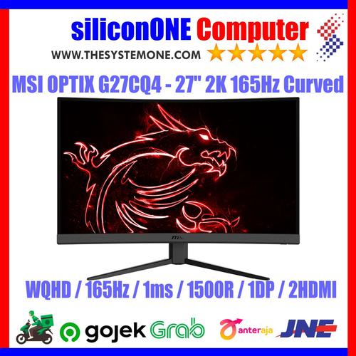 Gambar MSI OPTIX G27CQ4 27" G27 Curved 1500R 165Hz 1ms 1DP 2HDMI Freesync dari silicon ONE Computer Kota Bandung Tokopedia