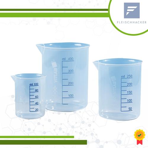 Bécher Vitlab® Griffin En PP - Capacité 400 Ml, Graduations Bleues En Relief - Récipient De Laboratoire Ou Cuisine