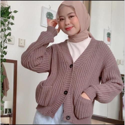 Gambar RO Cardigan Rajut Bitha PREMIUM QUALITY LD 100-120 CM SUPER MELAR - all size, Hijau Botol dari R_Outlet Jakarta Utara Tokopedia
