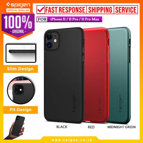 Foto Produk Case iPhone 11 Pro Max / 11 Pro / 11 Spigen Hardcase Thin Fit Casing - Hitam, iPhone 11 dari Spigen Official