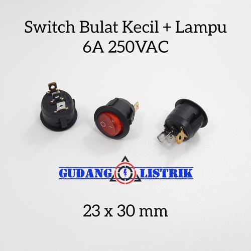 Jual Switch Saklar Tombol On Off Bulat Lampu Kecil 3 Pin 6A 250VAC ...
