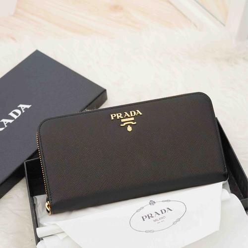 Prada Zip Around Continental Wallet in 