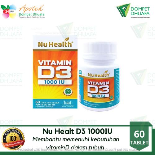 Gambar Nu Health Vitamin D3 1000 IU//Suplemen Makanan isi 60 Tablet dari Apotek_Dompet_Dhuafa Kota Makassar Tokopedia