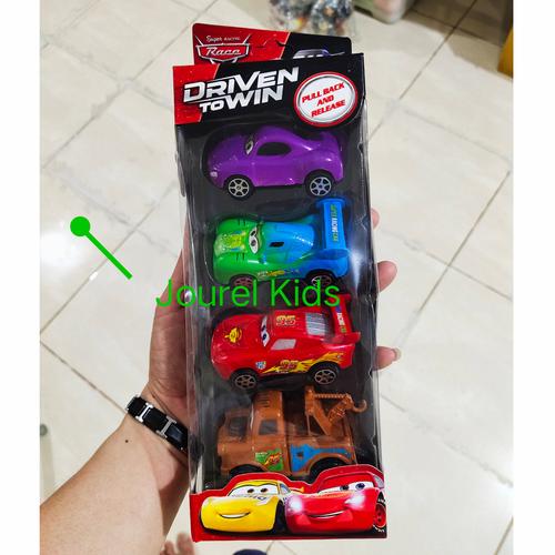 Foto Produk mainan the cars mc queen diecast set mobil pull back super racing - isi 4A dari jourel kids