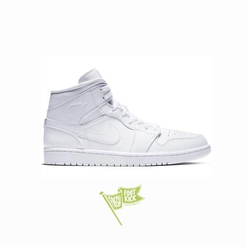 triple white jordan ones