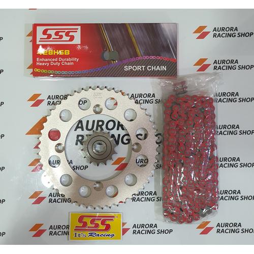 Jual Gear Set SSS Kawasaki KLX 150 D Tracker & Rantai SSS Tipe HSB