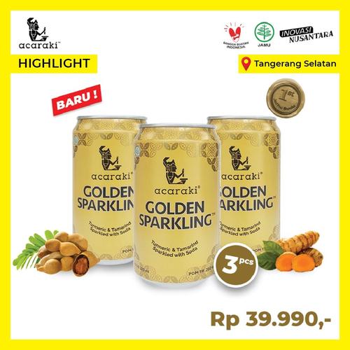 Foto Produk Paket Acaraki Golden Sparkling isi 3pcs 320ml - Kunyit Asem with Soda dari Warisan Hayam Wuruk