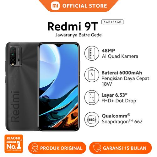 Foto Produk Xiaomi Mi Redmi 9T 4/64GB 48MP Quad Kamera Snapdragon™ Smartphone - Grey dari Xiaomi Official Store