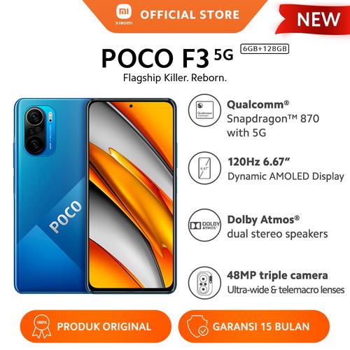 Foto Produk XIAOMI POCO F3 6/128GB NFC Snapdragon™ 870 48MP 4520mAh HP Android - Deep Ocean Blue dari Xiaomi Official Store