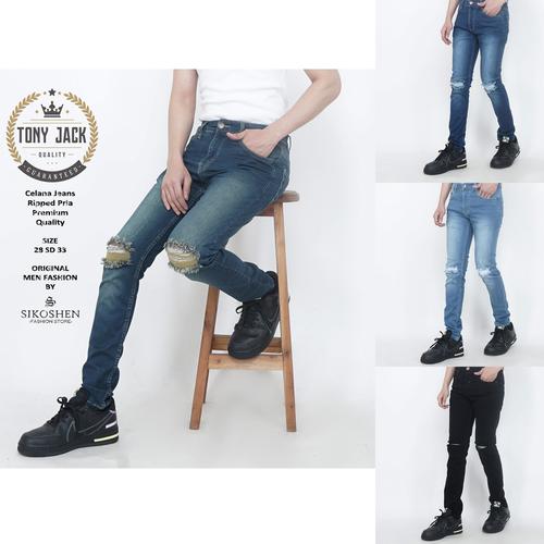 Jual Celana Jeans Panjang Pria Sobek 