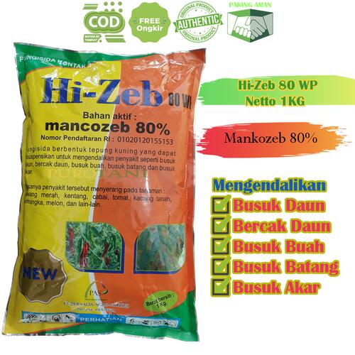 Foto Produk Fungisida Hi Zeb 80 WP Mankozeb Obat Busuk Daun Buah Batang Akar dari Purotani.ID