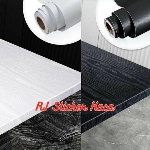 Gambar Sticker furniture lemari meja Motif putih hitam serat kayu - Hitam dari Sticker R.I Kota Bekasi Tokopedia