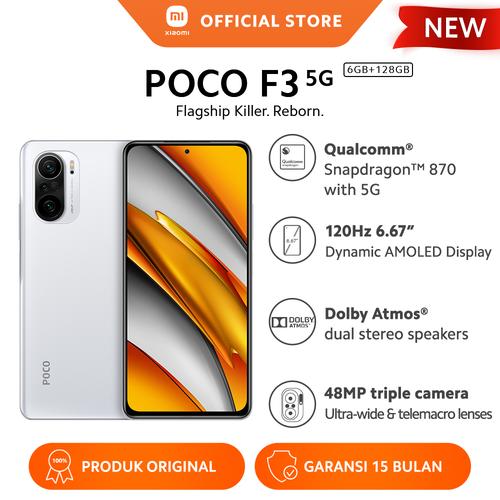 Foto Produk XIAOMI POCO F3 6/128GB NFC Snapdragon™ 870 48MP 4520mAh HP Android - Arctic White dari Xiaomi Official Store
