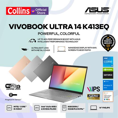 Foto Produk ASUS VIVOBOOK 14 K413EA - i5 1135G7 8GB SSD 512GB 14" FHD IPS W10 OHS - NVIDIA MX350 dari Collins Official