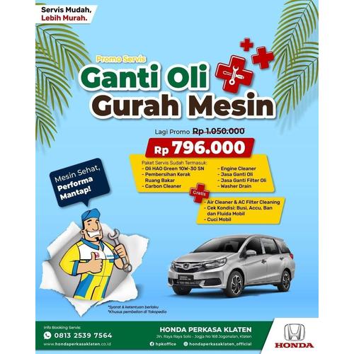Foto Produk PROMO GANTI OLI PLUS GURAH MESIN HEMAT dari Honda Perkasa Klaten