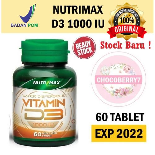 Foto Produk Nutrimax Vitamin D3 1000 IU isi 60 Tablet Vit D 3 1000IU Imunitas Imun - D3 1000 IU dari chocoberry7