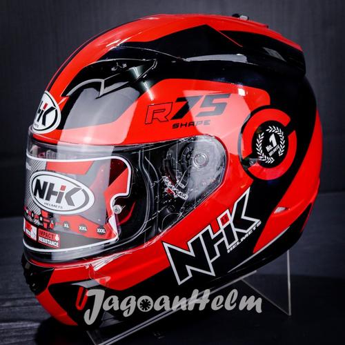 Gambar NHK HELM GP1000 R75 | RED MET. BLACK | GP 1000 DOUBLE VISOR - NON PAKET dari Jagoan Helm Kota Bekasi Tokopedia