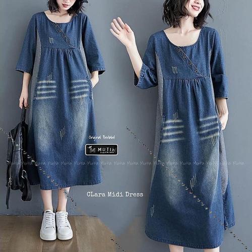 Jual DESS JEANS WANITA MIDI DRESS 100 