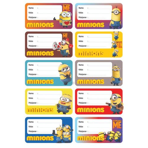 Jual STIKER LABEL NAMA ANAK SEKOLAH PILIH KARAKTER BAHAN CHROMO