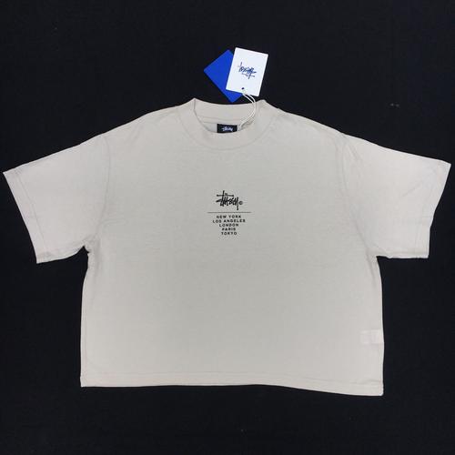 STUSSY WOMEN COPYRIGHT BOXY TEE NATURAL 