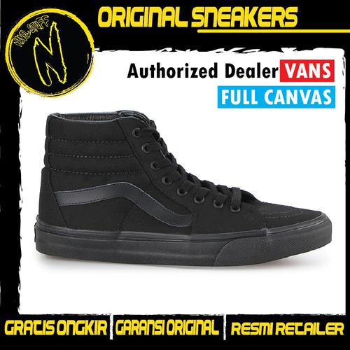 Jual Vans Sk8 High Black/Black (Canvas 