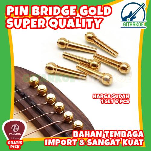 Gambar Pin Bridge Emas Gold 6pcs / Bridge Emas Gitar Akustik Import dari gitarkoe Kota Tangerang Selatan Tokopedia