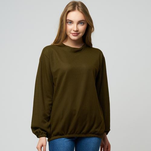 Gambar Monellina REINY Blouse Oversize Wanita Lengan Puff - Army, L dari Monellina Fashion Jakarta Barat Tokopedia