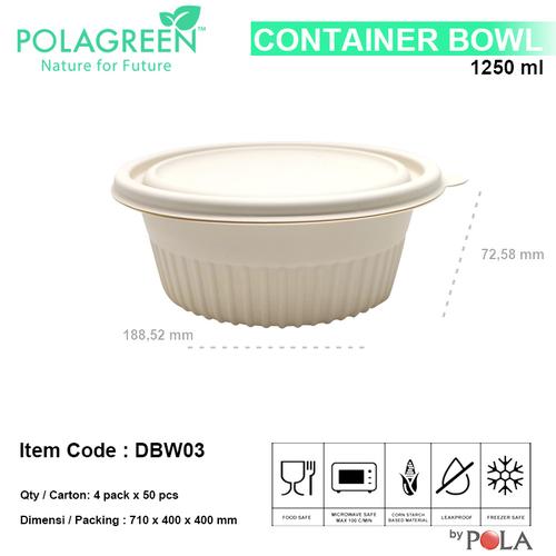 Gambar CONTAINER BOX DBW03 + TUTUP ( BAHAN EKSTRAK JAGUNG ) - 50 pcs dari PT Pola Paperindo Jakarta Barat Tokopedia