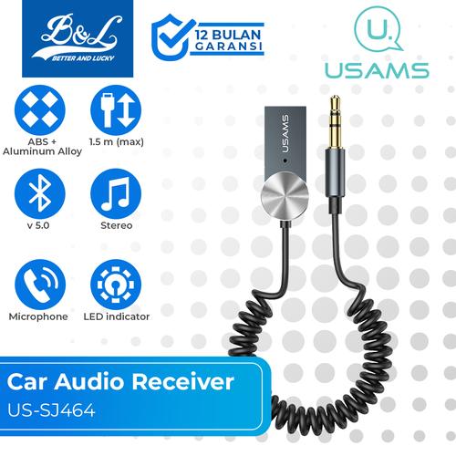 Jual USAMS SJ464 Car Wireless Audio Receiver AUX 3.5mm Bluetooth 5.0 Jakarta Barat B&L