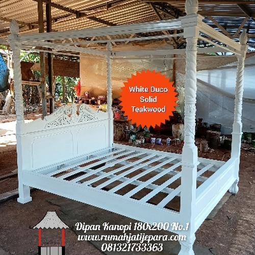 Gambar Ranjang Dipan Bed Tempat Tidur Kanopi No.1 dari CV.Rumah Jati Jepara Kab. Jepara Tokopedia