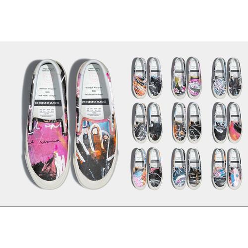 Jual Sepatu compass x jason ranti retrograde slip on artwork - ARTWORK ...