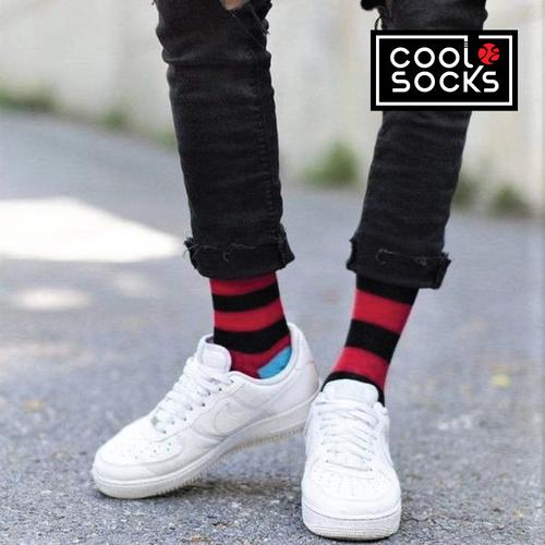 Gambar CoolDeSocks Original | Kaos Kaki Motif - Striped (Red Black Blue) dari CoolDeSocks Official Jakarta Barat Tokopedia