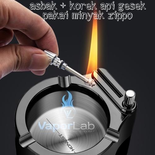 Gambar asbak plus korek api gesek HONEST besi metal ashtray lighter gift set - 1334- BLUE dari VAPOR LAB Jakarta Pusat Tokopedia
