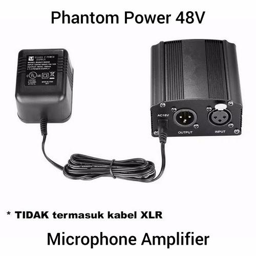 Jual Phantom Power Microphone 1 Channel 48V Condenser Mic Amplifier