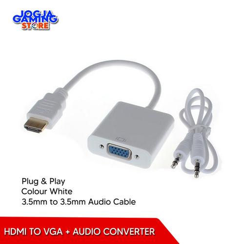 Promo CONVERTER HDMI TO VGA WITH AUDIO + AUDIO Cable Kota Yogyakarta