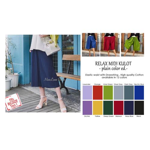 Relaxed Midi Culottes Celana kulot santai POLOS katun adem JUMBO Big  Selutut, Black di Orenjibutik Tokopedia
