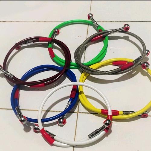 Gambar SELANG REM DEPAN MOTOR 95 CM UNIVERSAL - Silver dari gudang variasi mtr Jakarta Barat Tokopedia