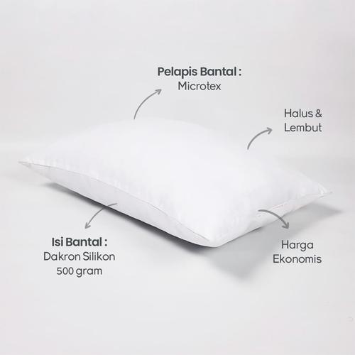 Gambar Bantal Dacron DLUXE Lite White 40 x 60 dari Kintakun Sprei Bedcover Tokopedia