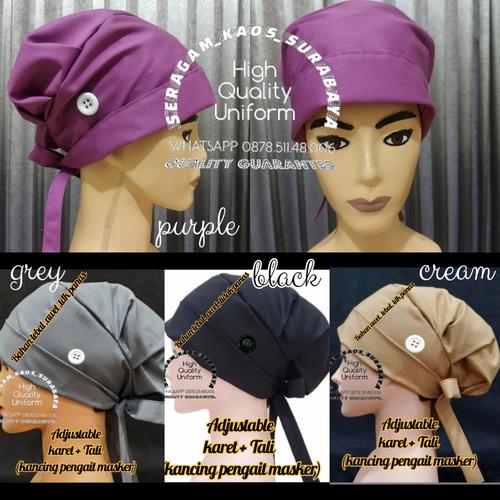 Jual Bouffant scrub cap.Topi kain 