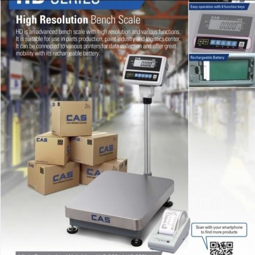 timbangan duduk CAS HDI 150kg + printer label di GROSIR TIMBANGAN |  Tokopedia