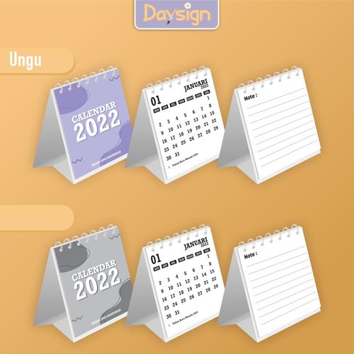 Gambar Kalender / Calendar Meja Duduk Mini Memo 2022 Portable Bisa Custom - Ungu dari Daysign ID Kota Tangerang Selatan Tokopedia