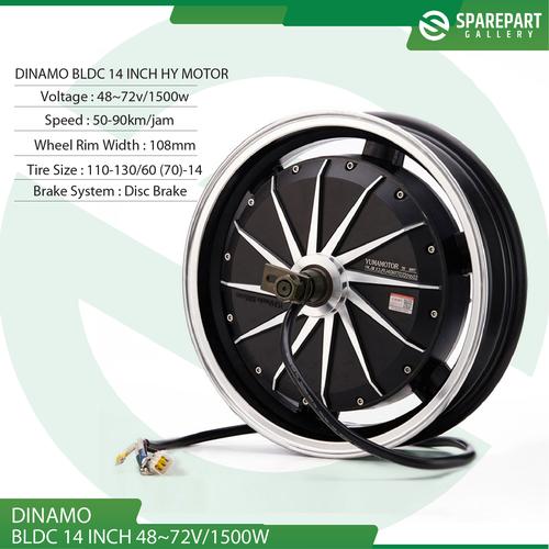 Jual Dinamo bldc 14inch 48v-72v 1500w 