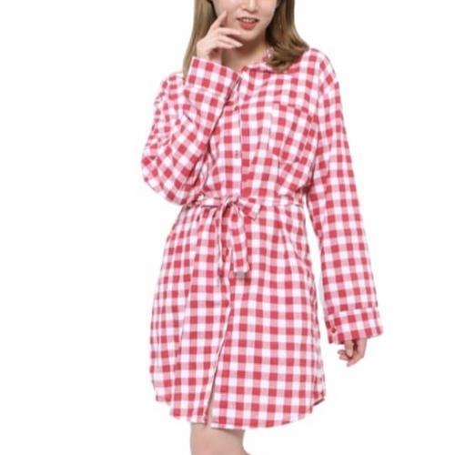 Baju atasan tunik kotak kotak wanita 